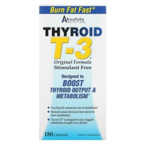 Thực phẩm chức năng Absolute Nutrition Thyroid T-3 Original Formula 180 Capsules 708235088571