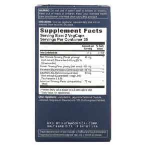 Thành phần vi chất của Action Labs Alpha Energy Ginseng Powermax 4x Men's Support 50 VegCaps 047868152168