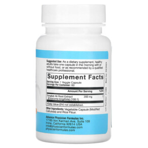 Thành phần vi chất của Advance Physician Formulas Inc. Tongkat Ali 200 mg 60 Vegetable Capsules 896996000106