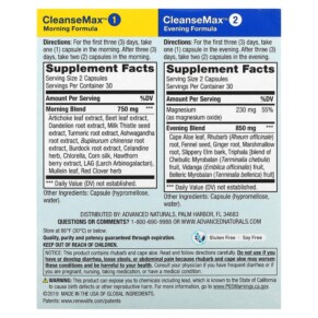 Advanced Naturals CleanseMax 30-Day Advanced Total Body Cleanse 2 Bottles 60 Vegetable Capsules Each 3 Thành phần vi chất của Advanced Naturals CleanseMax 30-Day Advanced Total Body Cleanse 2 Bottles 60 Vegetable Capsules Each 631257422224