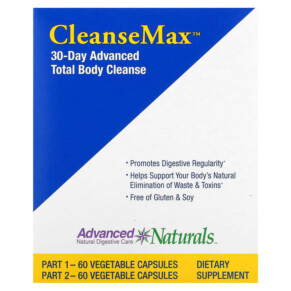 Thực phẩm chức năng Advanced Naturals CleanseMax 30-Day Advanced Total Body Cleanse 2 Bottles 60 Vegetable Capsules Each 631257422224