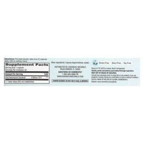 Thành phần vi chất của Advanced Naturals Ultimate FloraMax Saccharomyces Boulardii 8 Billion 30 Vegetable Capsules 631257164049