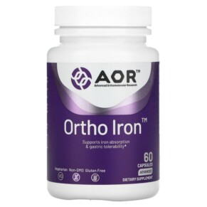 Thực phẩm chức năng Advanced Orthomolecular Research AOR Ortho Iron 60 Capsules 624917083187
