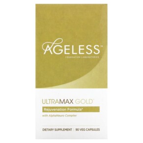 Thực phẩm chức năng Ageless Foundation Laboratories UltraMax Gold with AlphaNeuro Complex 90 Veg Capsules 691546001400