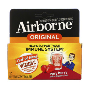 Thực phẩm chức năng AirBorne Immune Support Supplement Very Berry 10 Effervescent Tablets 647865100942