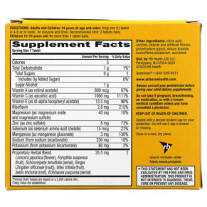 Thành phần vi chất của AirBorne Immune Support Supplement Zesty Orange 3 Tubes 10 Effervescent Tablets Each 647865100300