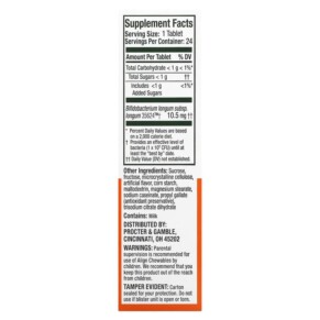 Thành phần vi chất của Align Probiotics 24/7 Digestive Support Banana Strawberry 24 Chewable Tablets 037000961680