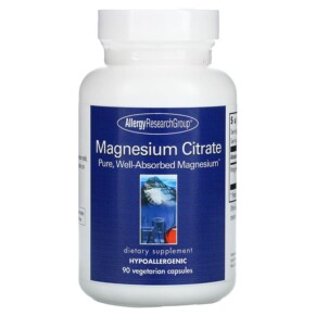 Thực phẩm chức năng Allergy Research Group Magnesium Citrate 90 Vegetarian Capsules 713947702400