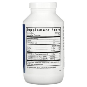 Thành phần vi chất của Allergy Research Group Super EPA Fish Oil Concentrate 200 Softgels 713947738706