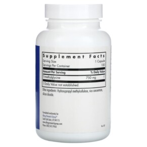 Thành phần vi chất của Allergy Research Group TMG Trimethylglycine 100 Vegetarian Capsules 713947732308