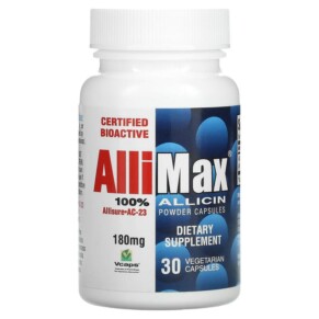 Thực phẩm chức năng Allimax 100% Allicin Powder Capsules 180 mg 30 Vegetarian Capsules 872232000000