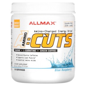 Thực phẩm chức năng ALLMAX ACUTS Amino-Charged Energy Drink Blue Raspberry 7.4 oz (210 g) 665553226590