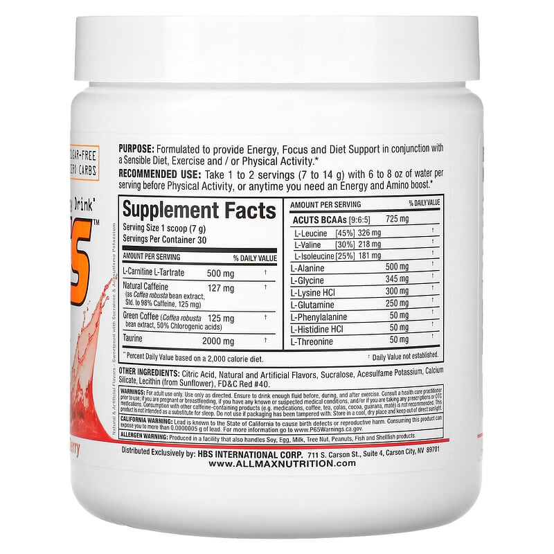 ALLMAX ACUTS Amino-Charged Energy Drink Goji Berry 7.4 oz (210 g) 2 Thành phần vi chất của ALLMAX ACUTS Amino-Charged Energy Drink Goji Berry 7.4 oz (210 g) 665553224800