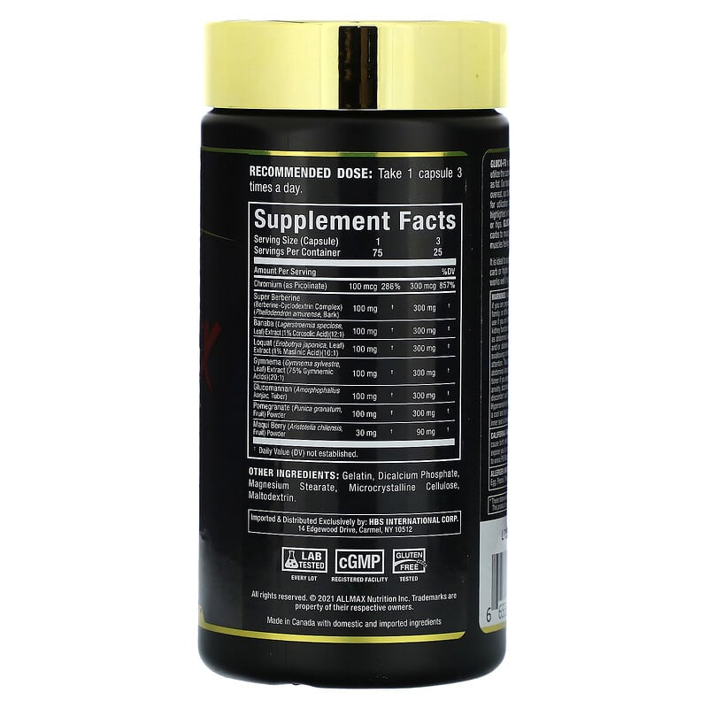 ALLMAX Gluco FX 75 Capsules 2 Thành phần vi chất của ALLMAX Gluco FX 75 Capsules 665553229072