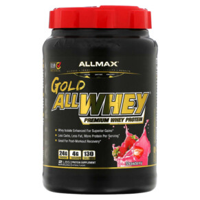 Thực phẩm chức năng ALLMAX Gold AllWhey Premium Whey Protein Strawberry 2 lbs (907 g) 665553200491