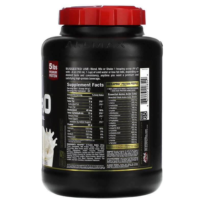 ALLMAX Hexapro High-Protein Lean Meal French Vanilla 5 lbs (2.27 kg) 2 Thành phần vi chất của ALLMAX Hexapro High-Protein Lean Meal French Vanilla 5 lbs (2.27 kg) 665553228549