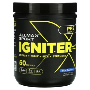 Thực phẩm chức năng ALLMAX Igniter Pre-Workout Blue Raspberry 11.28 oz (320 g) 665553228976