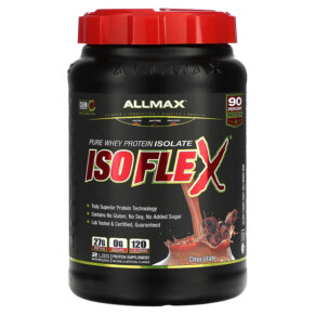 Thực phẩm chức năng ALLMAX Isoflex 100% Ultra-Pure Whey Protein Isolate (WPI Ion-Charged Particle Filtration) Chocolate 32 oz (907 g) 665553121123
