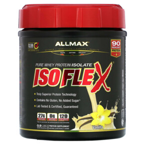 Thực phẩm chức năng ALLMAX Isoflex Pure Whey Protein Isolate Vanilla 0.9 lbs (425 g) 665553223674