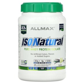 Thực phẩm chức năng ALLMAX IsoNatural Pure Whey Protein Isolate Vanilla 2 lbs (907 g) 665553223223