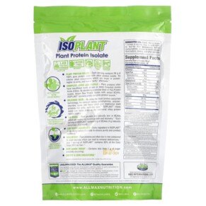 Thành phần vi chất của ALLMAX Isoplant Plant Protein Isolate Vanilla 10.6 oz (300 g) 665553229607