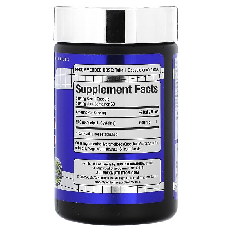 ALLMAX NAC 60 Veggie Caps 2 Thành phần vi chất của ALLMAX NAC 60 Veggie Caps 665553229638