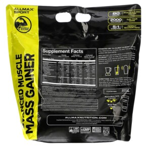 Thành phần vi chất của ALLMAX Sport All Mass Advanced Muscle Gainer Chocolate 5 lbs 2.27 kg (80 oz) 665553229263