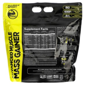 Thành phần vi chất của ALLMAX Sport All Mass Advanced Muscle Gainer Vanilla 5 lbs 2.27 kg (80 oz) 665553229270