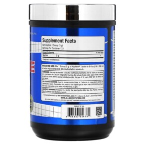 Thành phần vi chất của ALLMAX Taurine Unflavored 3 g 14.11 oz (400 g) 665553226781