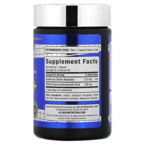 Thành phần vi chất của ALLMAX TUDCA+ 250 mg 60 Capsules 665553229065