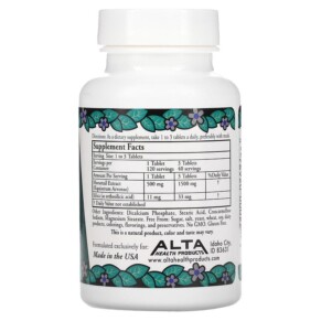 Thành phần vi chất của Alta Health Herbal Silica with Bioflavonoids 120 Tablets 076920000222