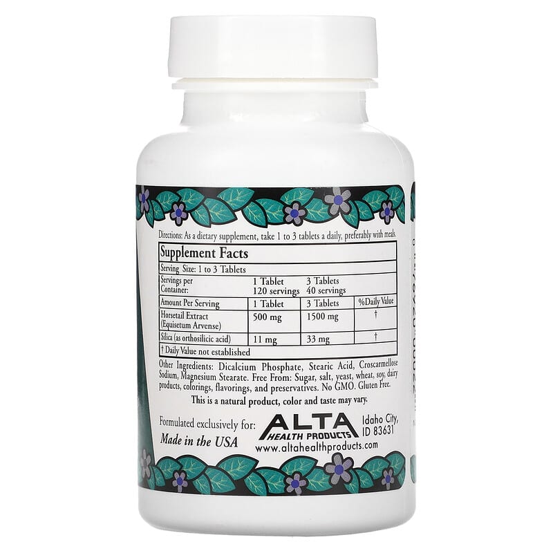 Alta Health Herbal Silica with Bioflavonoids 120 Tablets 2 Thành phần vi chất của Alta Health Herbal Silica with Bioflavonoids 120 Tablets 076920000222