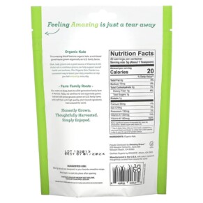 Thành phần vi chất của Amazing Grass Organic Kale Powder 5.29 oz (150 g) 829835006472