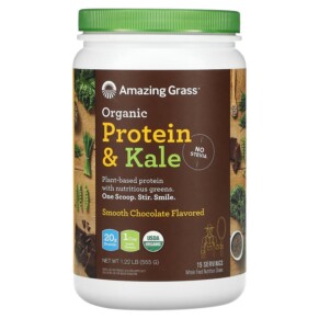 Thực phẩm chức năng Amazing Grass Organic Protein & Kale Powder Smooth Chocolate 1.22 lb (555 g) 829835006328