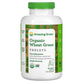Thực phẩm chức năng Amazing Grass Organic Wheat Grass Tablets 200 Tablets 829835012008