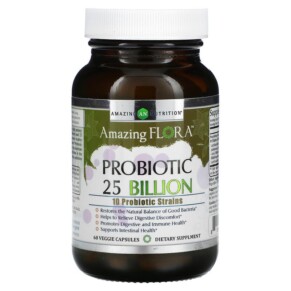 Thực phẩm chức năng Amazing Nutrition Amazing Flora Probiotic 25 Billion CFU 60 Veggie Capsules 810180024105