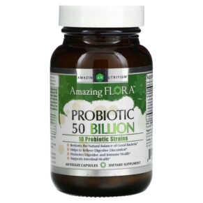 Thực phẩm chức năng Amazing Nutrition Amazing Flora Probiotic 50 Billion 60 Veggie Capsules 810180024099