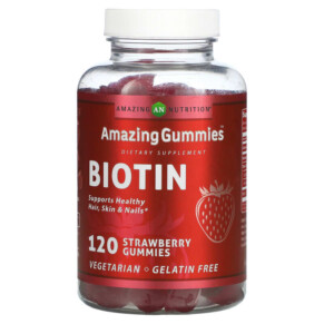 Thực phẩm chức năng Amazing Nutrition Amazing Gummies Biotin Strawberry 120 Gummies 810180026536