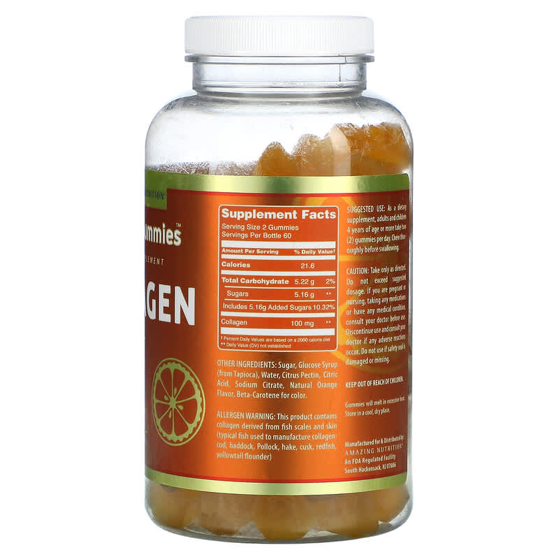 Amazing Nutrition Amazing Gummies Collagen Orange 120 Gummies 2 Thành phần vi chất của Amazing Nutrition Amazing Gummies Collagen Orange 120 Gummies 810180026529