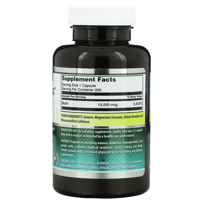 Amazing Nutrition Biotin 10.000 mcg 200 Capsules 2 Thành phần vi chất của Amazing Nutrition Biotin 10.000 mcg 200 Capsules 810180020855