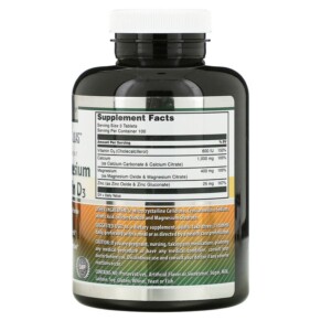 Thành phần vi chất của Amazing Nutrition Calcium Magnesium Zinc + Vitamin D3 300 Tablets 810180029315