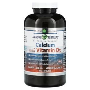 Thực phẩm chức năng Amazing Nutrition Calcium with Vitamin D3 220 Softgels 810180029346