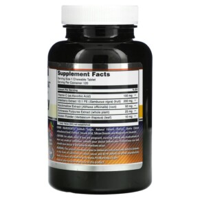 Thành phần vi chất của Amazing Nutrition Elderberry Complex Berry 120 Chewable Tablets 819209028902