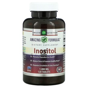 Thực phẩm chức năng Amazing Nutrition Inositol 1.000 mg 120 Tablets 810180027182