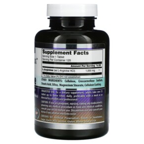 Thành phần vi chất của Amazing Nutrition L-Arginine 1.000 mg 120 Tablets 810180020602