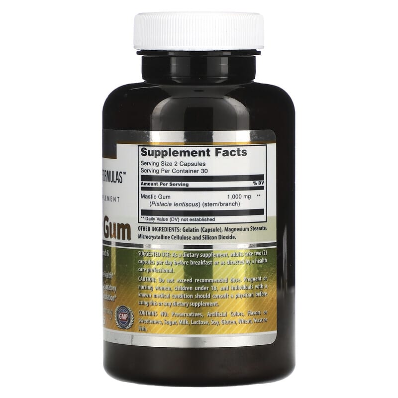 Amazing Nutrition Mastic Gum 500 mg 60 Capsules 2 Thành phần vi chất của Amazing Nutrition Mastic Gum 500 mg 60 Capsules 810180021333