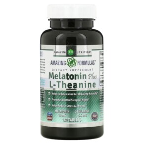 Thực phẩm chức năng Amazing Nutrition Melatonin Plus L-Theanine 10 mg 120 Tablets 810180027854