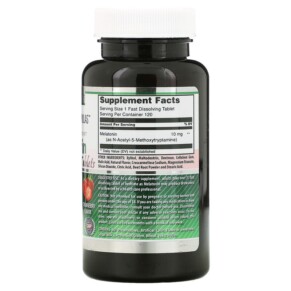 Thành phần vi chất của Amazing Nutrition Melatonin Strawberry 10 mg 120 Tablets 819209024751