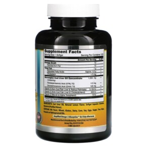 Thành phần vi chất của Amazing Nutrition Norwegian Cod Liver Oil Lemon 1.250 mg 120 Softgels 810180029377