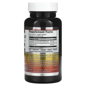 Thành phần vi chất của Amazing Nutrition Quercetin Berberine 500 mg 90 Veggie Capsules 819209024874